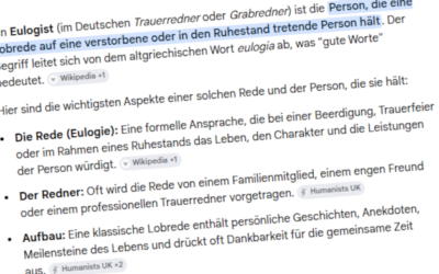 Eulogia = Lob, gute oder schöne Sprache